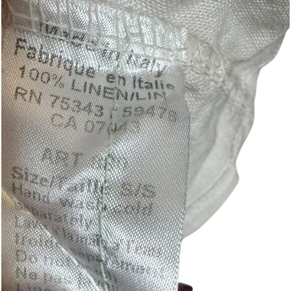 Terzo Millennio Made in Italy Size Small natural Linen Button Back Top Tunic - Picture 5 of 6